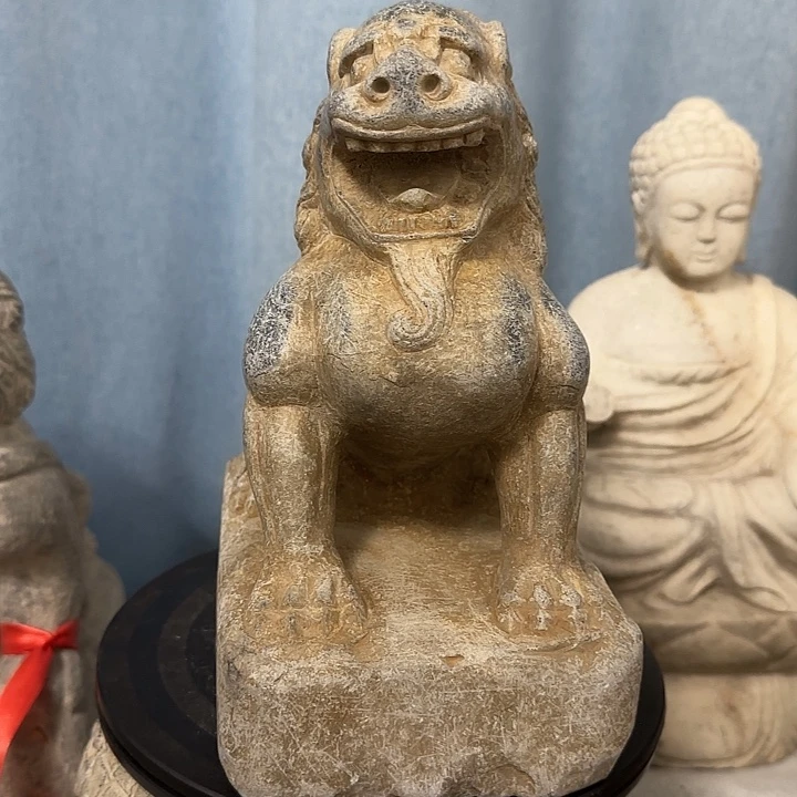 蜗***牛石材青石狮子摆件