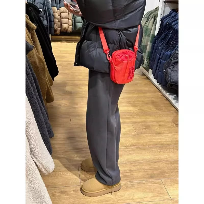 VALVOELITE深灰色卫裤男秋冬新款裤子宽松直筒阔腿运动弯刀裤潮牌