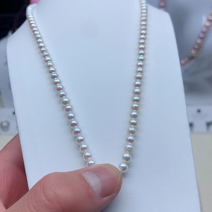 钛钢项链淡水珍珠