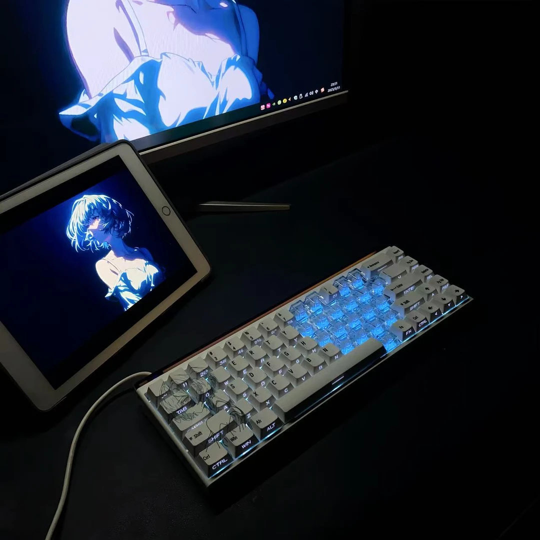 绫波丽2.0键帽侧刻透光ace68 x87 醉鹿a75 迈从jet75 atkrs6