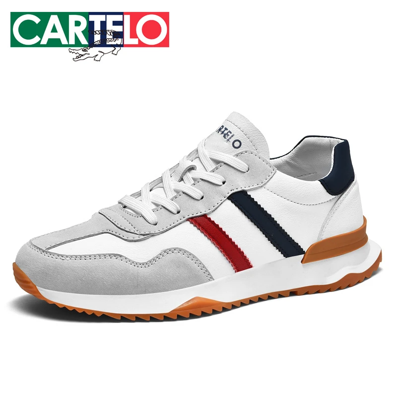 CARTELO/卡帝乐鳄鱼皮面男鞋休闲百搭四季防滑潮流耐磨大底潮鞋