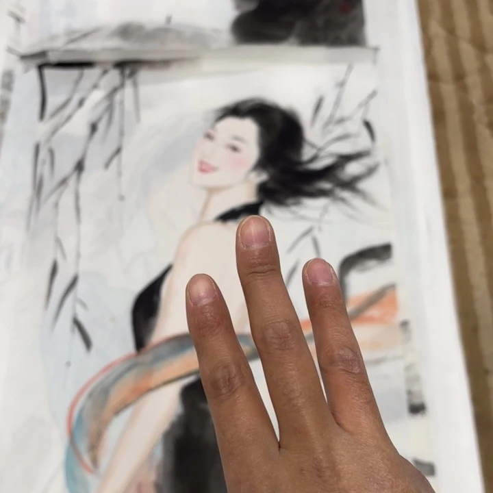 子***天国画花鸟等图案为一体而