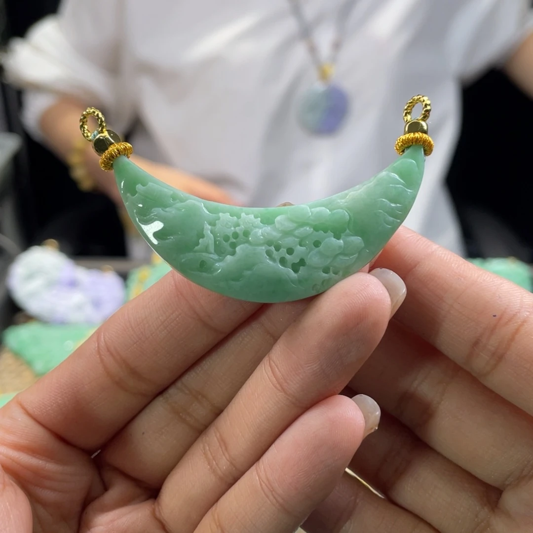 翡翠颈饰未镶嵌代编织