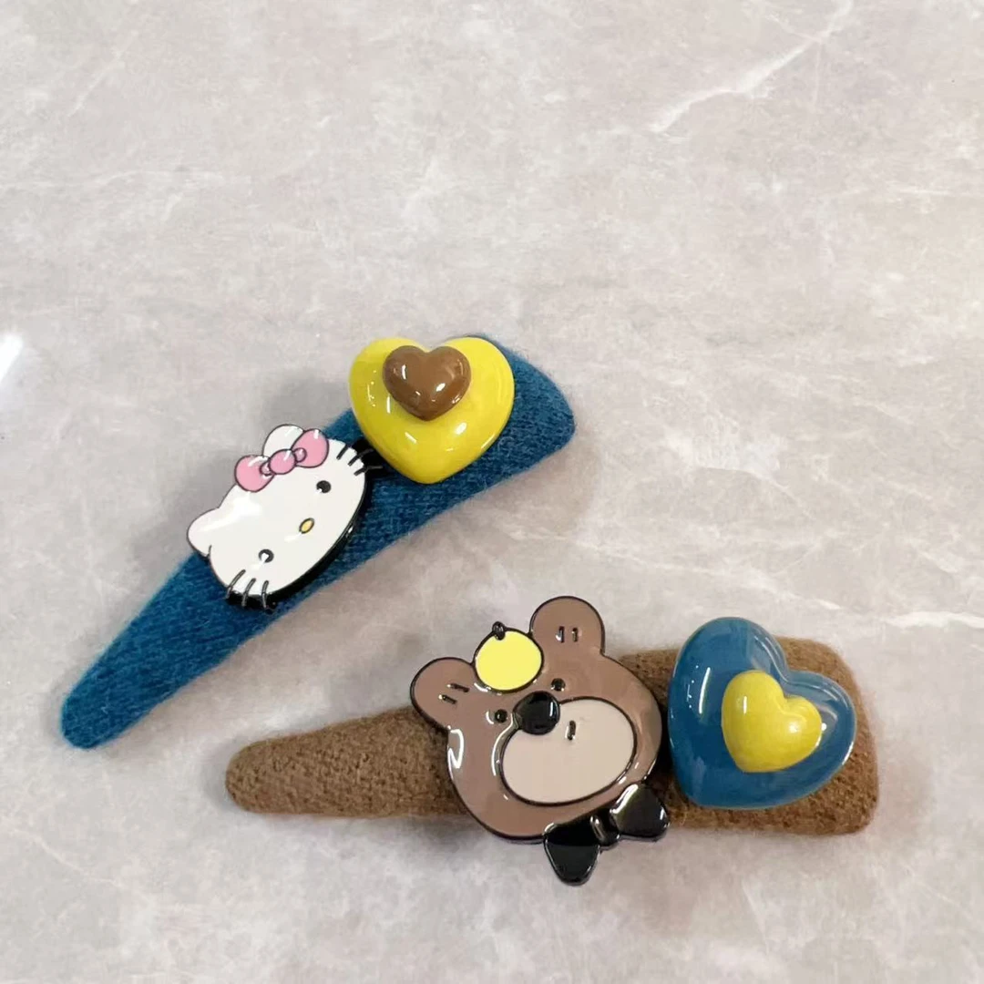 可爱卡通爱心猫咪小熊BB侧边夹J2522