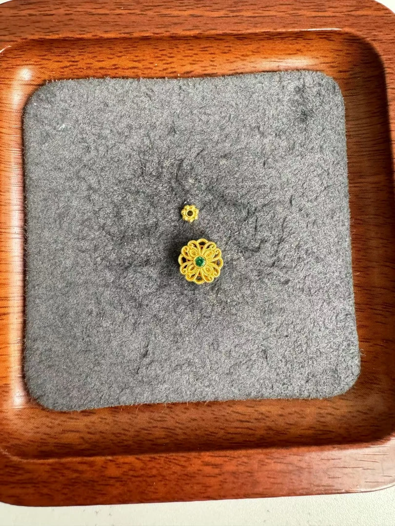 足金999 古法工艺雪花隔片小花中串
