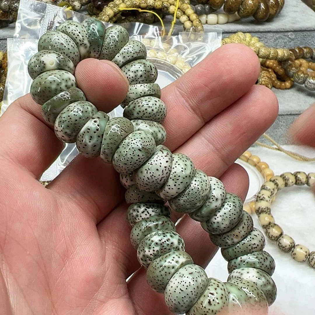 星月菩提手串41高端绿星月菩提单圈大肠蒜瓣1.4