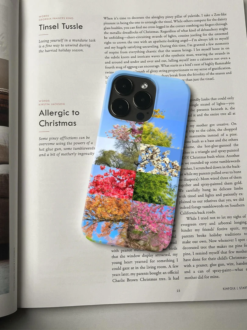 四季树手机壳适用于苹果16promax小众个性简约ins艺术轻薄15/14