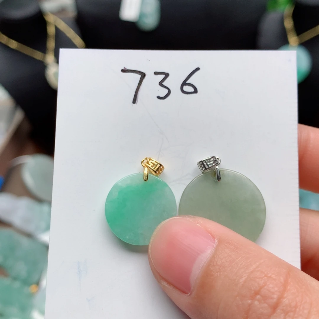 翡翠颈饰银S925镀金镶嵌春*吊坠