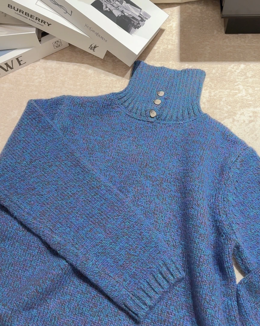 【孔雀】冬季厚款翻领女装毛衣针织衫时尚百搭毛衣长袖