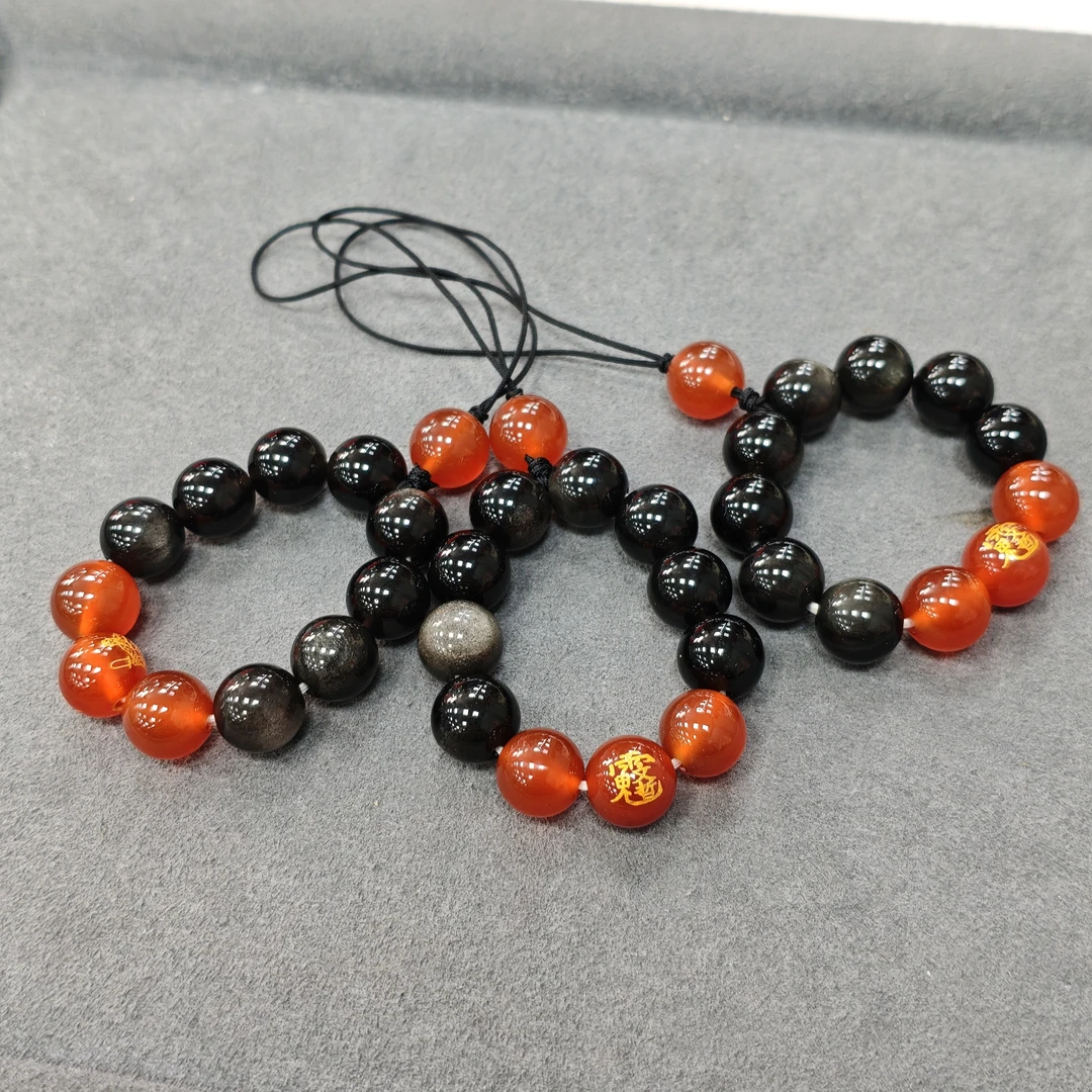 【村有晶品】原创银曜石手机链 多样性发一  1031ZBQT