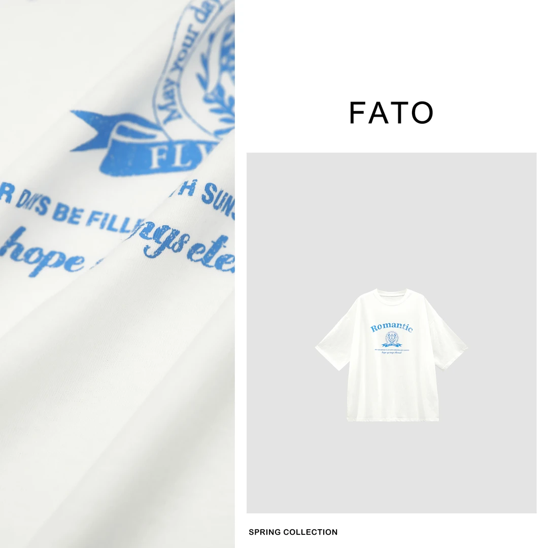 fattonny郑买买【薄荷糖】春夏款欧若风宽松印花短袖T恤 XM50212T2
