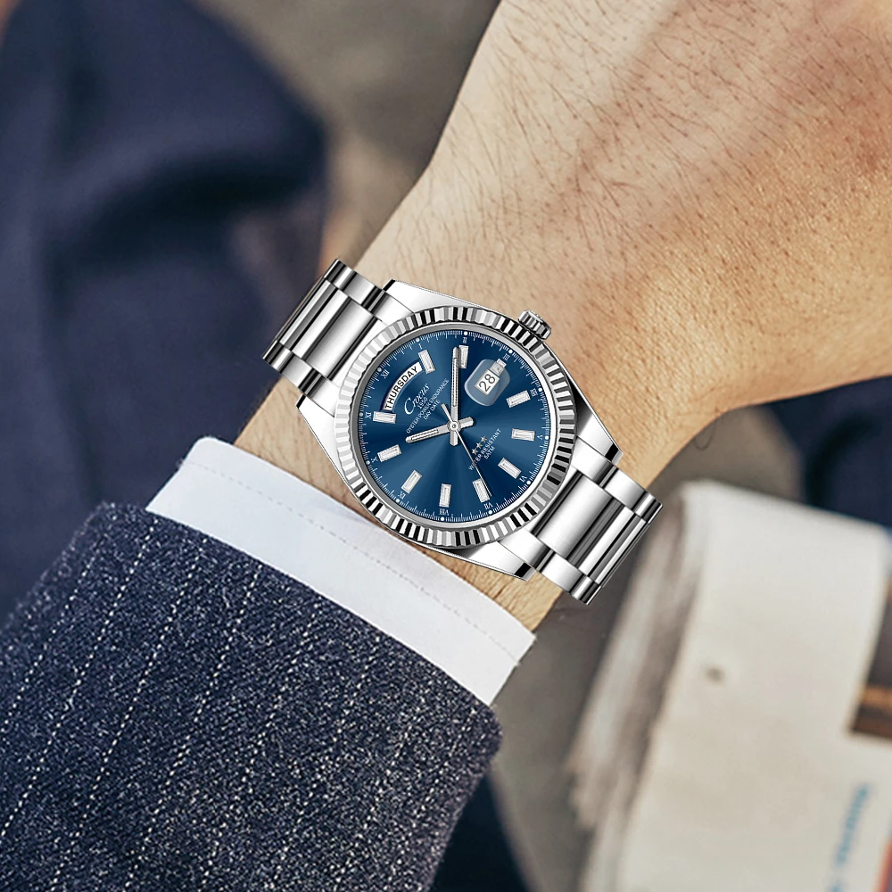 蓝冰糖系列腕表男款防水商务手表时尚气质红轮高档经典轻奢男表