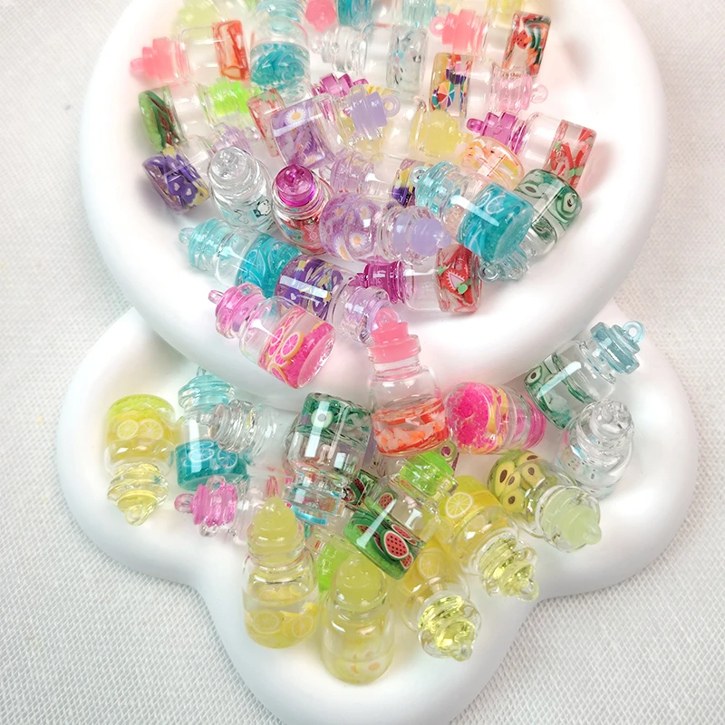 夜光小鸭子乌龟草莓熊迷你动物猫咪摆件树脂配件手工diy许愿瓶