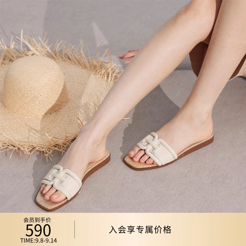 朱珠同款SAM EDELMAN2025春季平跟外穿凉拖一字拖女鞋IRINA