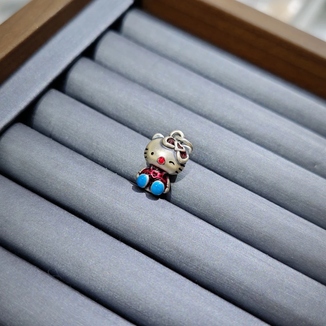 吊坠足银 足银滴油kt猫项链吊坠5672