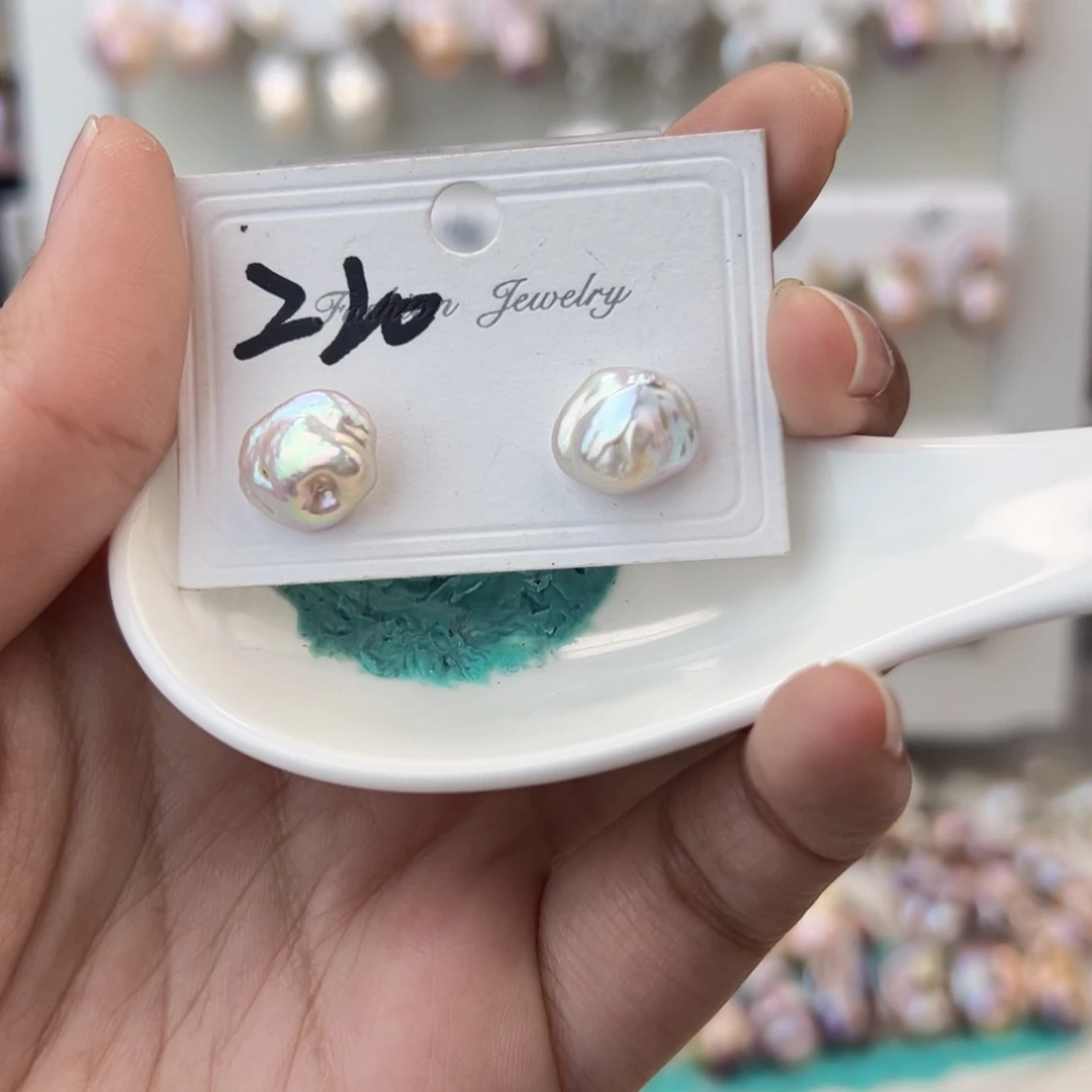 淡水珍珠耳饰银S925镶嵌