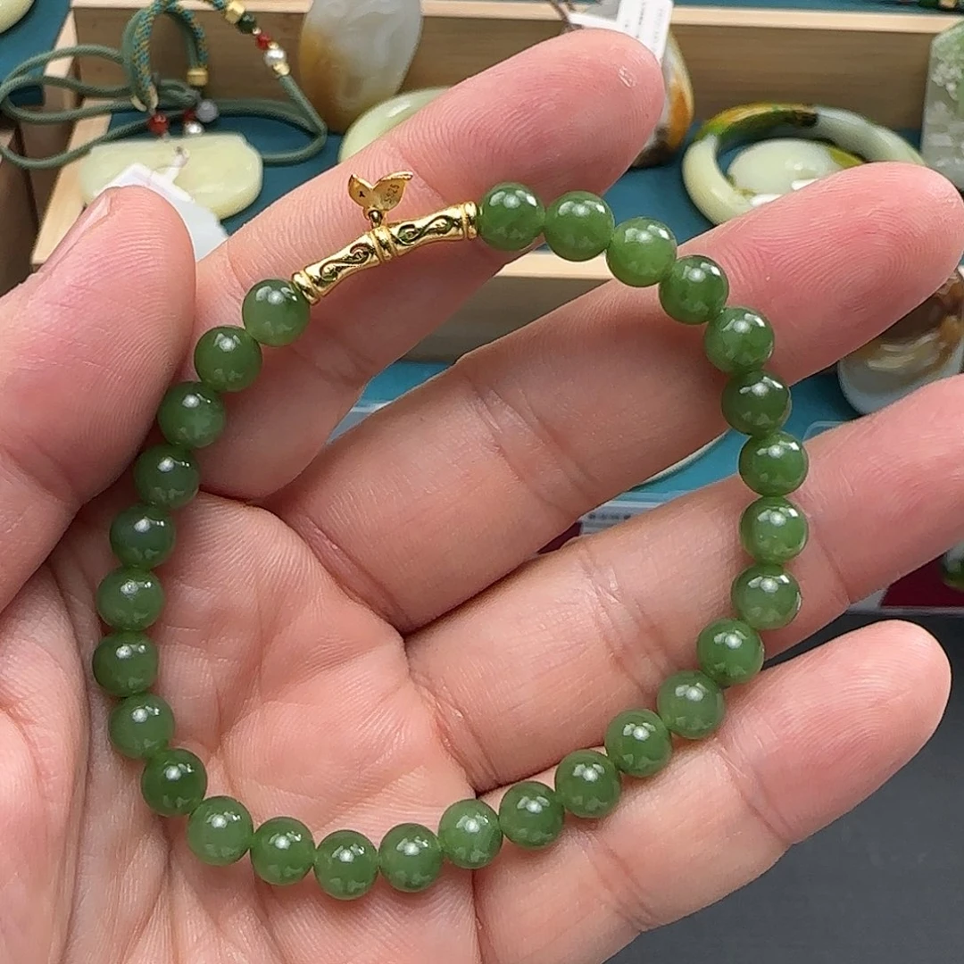 和田玉未镶嵌吊坠(不含链)碧玉手串