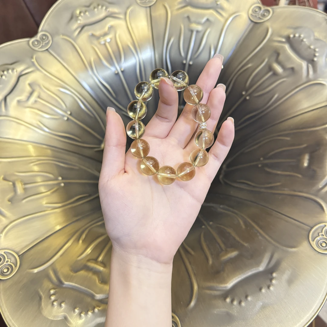 源源手作*夕阳黄水手串H5-1