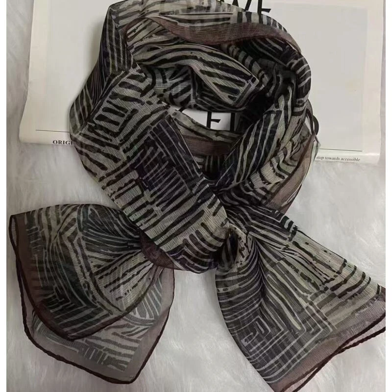 （1128）原创法式复古长巾轻奢送母亲节礼物百搭丝巾140*40