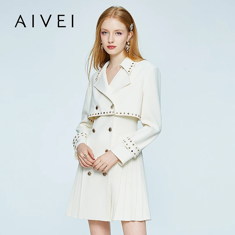 【贤哥专属】AIVEI欣贺艾薇西装短外套收腰显瘦连衣裙P056S053