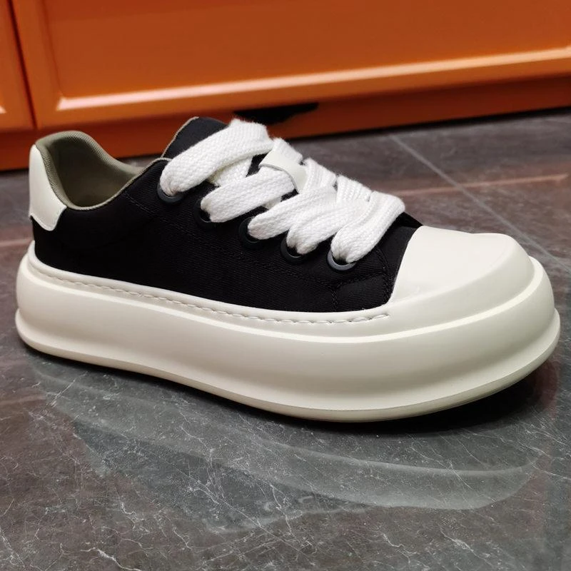 PTRICH简约帆布鞋男轻便厚底男鞋新款2025软底百搭明星同款运动鞋