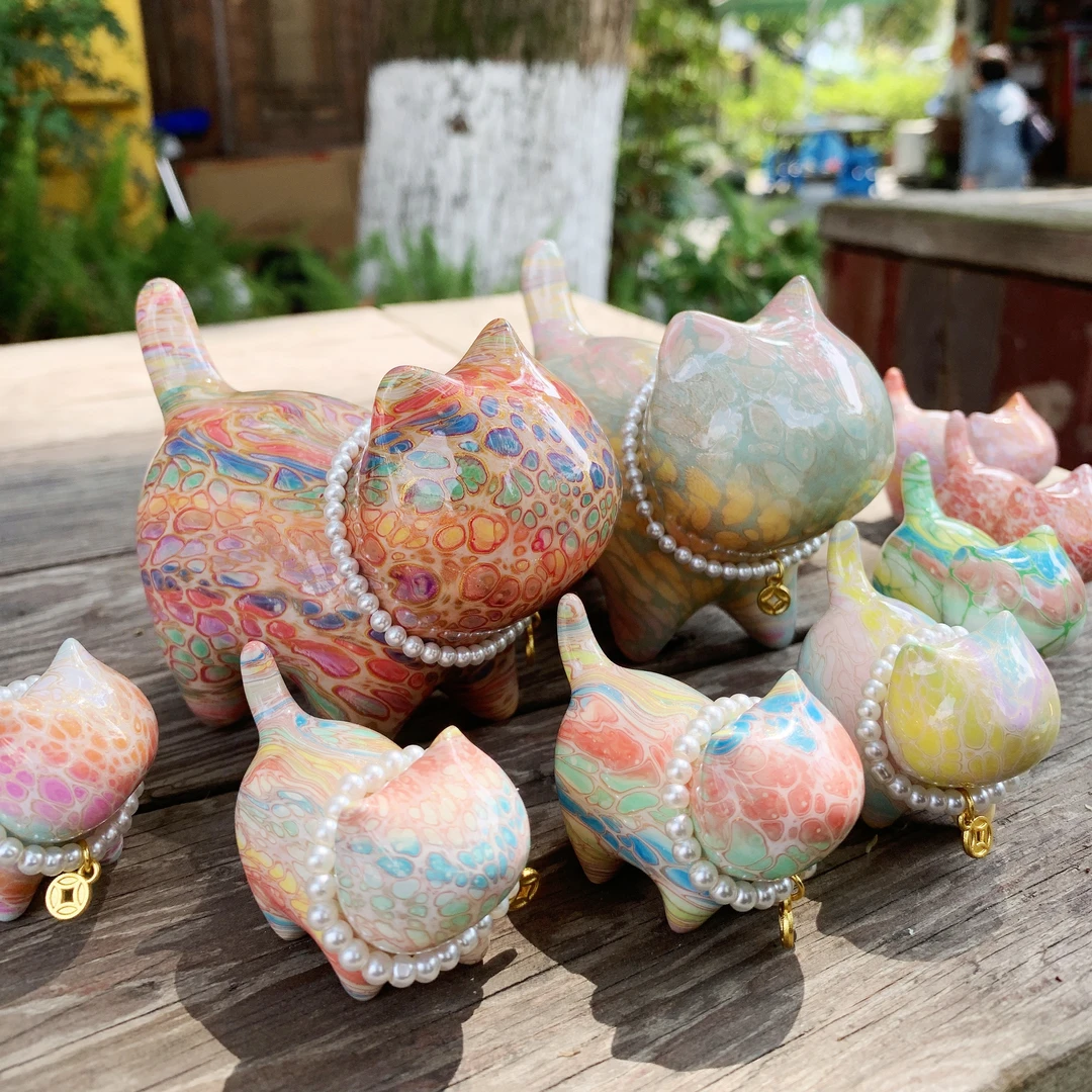 【福利款*才才猫摆件】杭州景区新款 手工大漆猫咪摆件