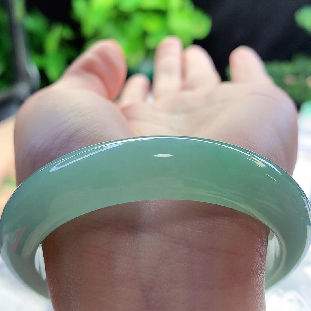 未镶嵌手镯翡翠天然A货翡翠56-57甜甜果绿 种色兼备