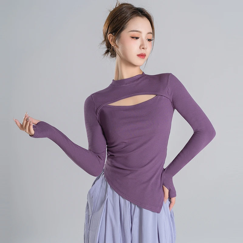 舞中曲古典舞形体练功服长袖上衣中国现代舞形体舞蹈服装日常可穿