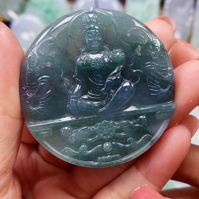 【闪购商品】翡翠颈饰未镶嵌天然翡翠A货普贤