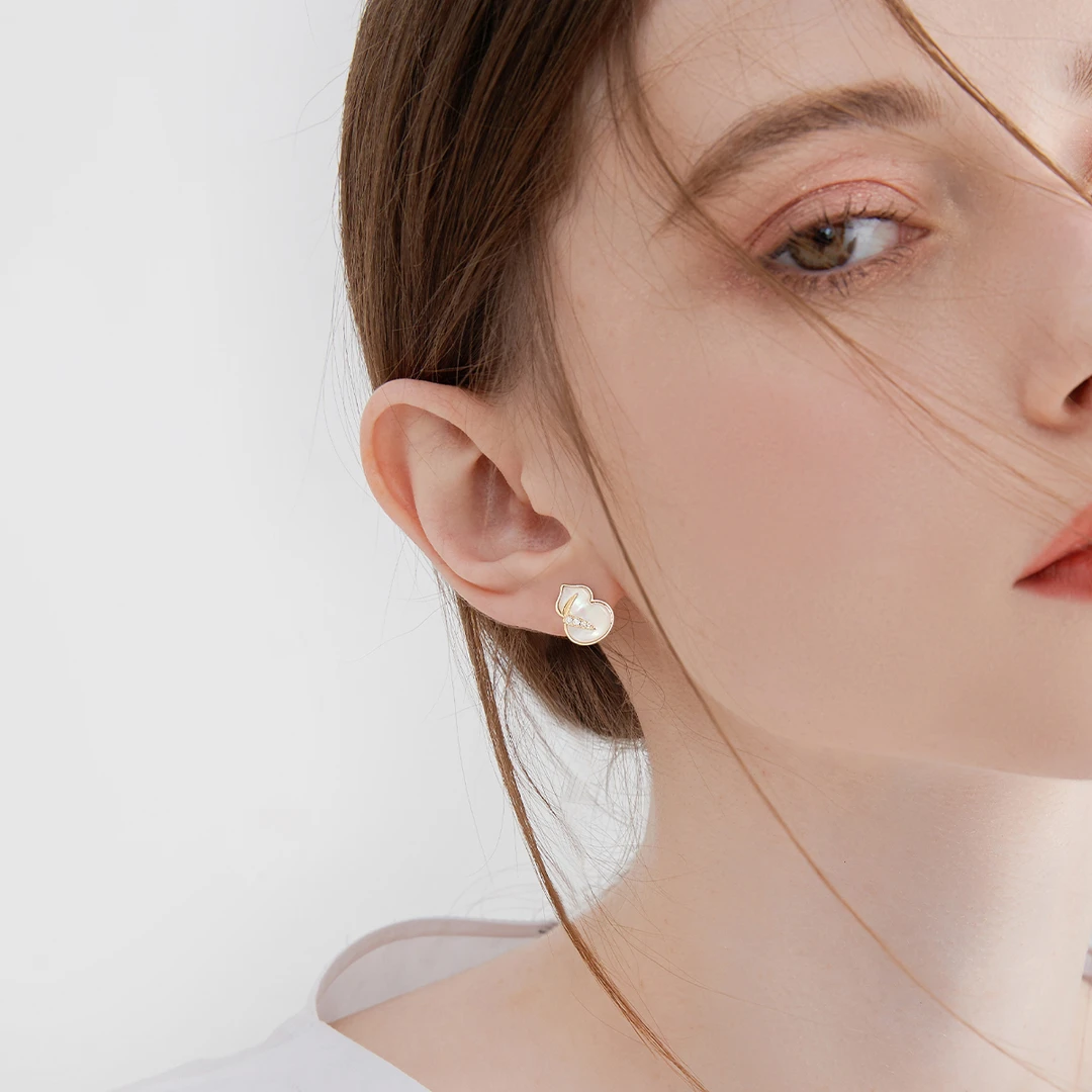 mck 合金亚克力耳饰 喜庆葫芦耳钉女精致耳环轻奢高级感气质耳饰