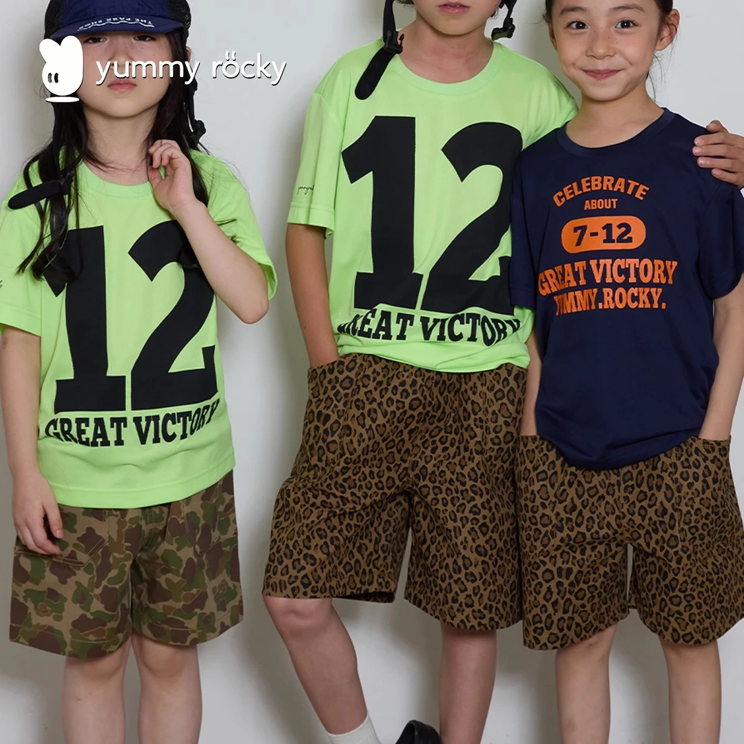 yummy&rocky【定制订染】100%棉A类环保数码印花豹纹迷彩短裤