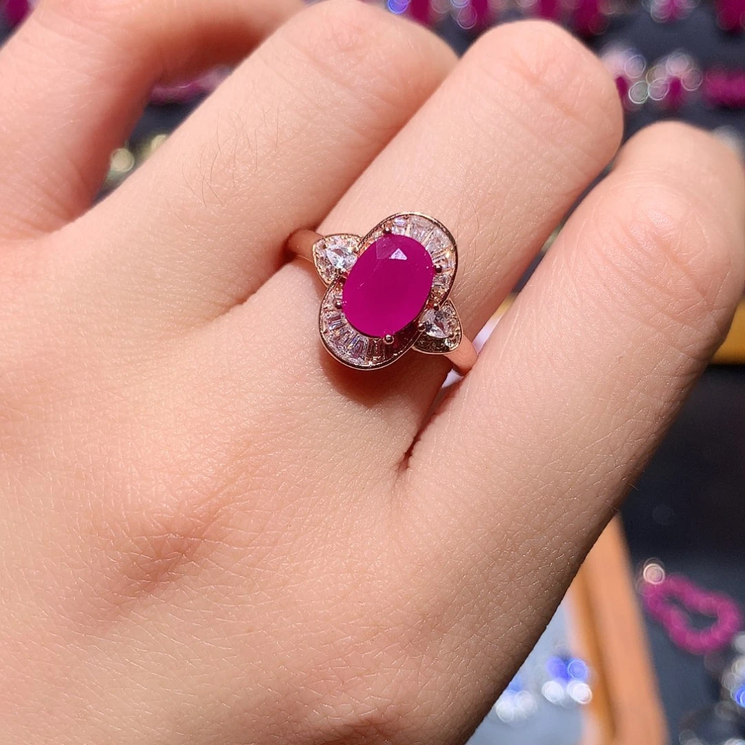 银S925镶嵌红宝石戒指