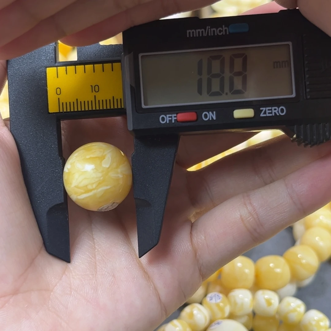 琥珀未镶嵌手串单珠圆珠