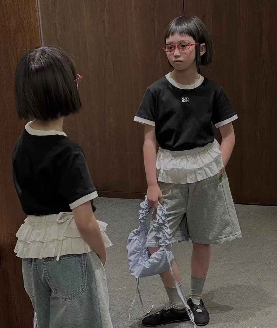 YOUUNNE夏季新款韩系儿童正肩小T女宝短袖