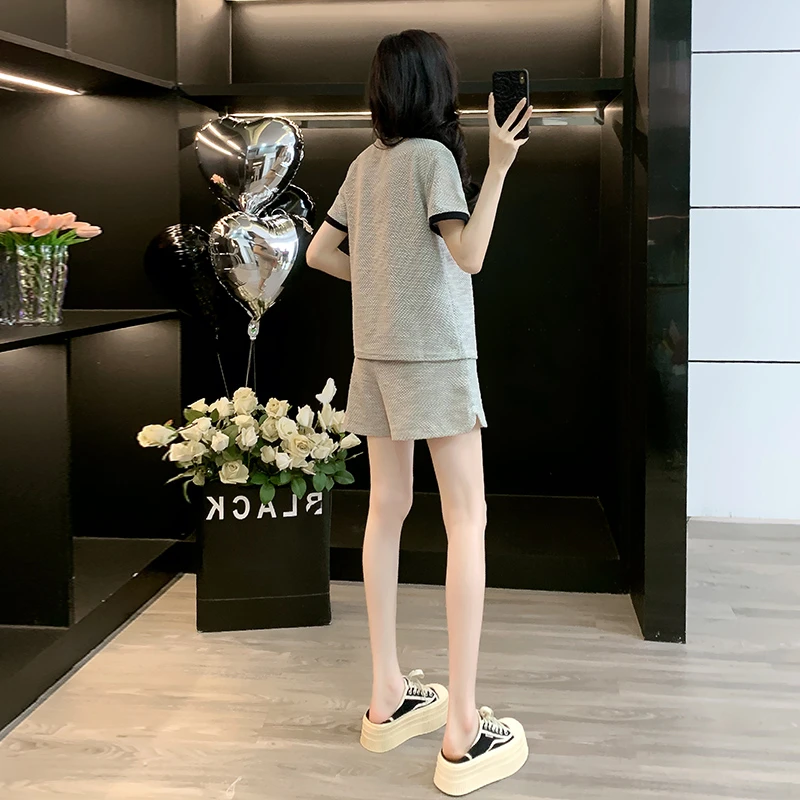 夏季休闲运动套装夏装韩版显瘦小个子网红洋气时尚百搭减龄宽松