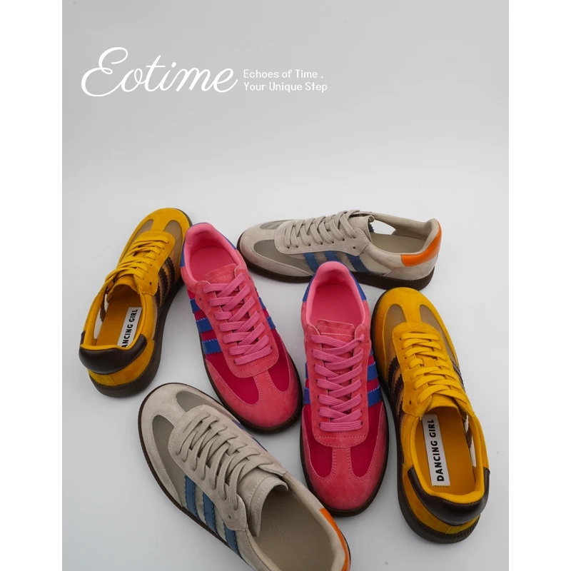 EOTIME | 时光回响2025新款网纱透气磨砂皮系带运动板鞋德训鞋