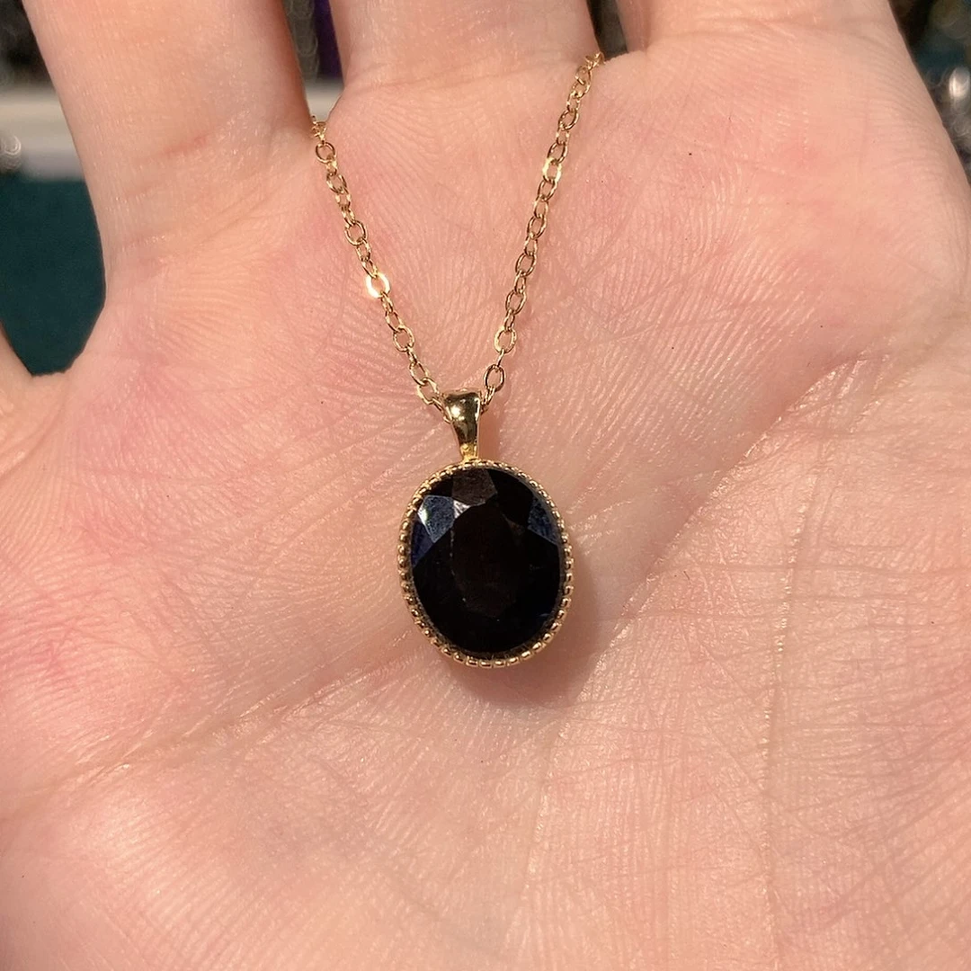 蓝宝石颈饰银S925镶嵌香**然