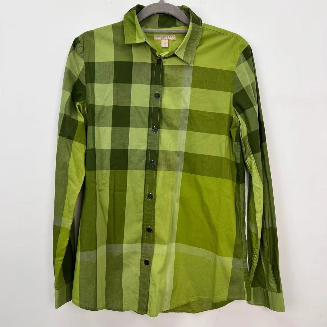 99新 BURBERRY/博柏利 Burberry博柏利/绿格子条纹衬衫/99新