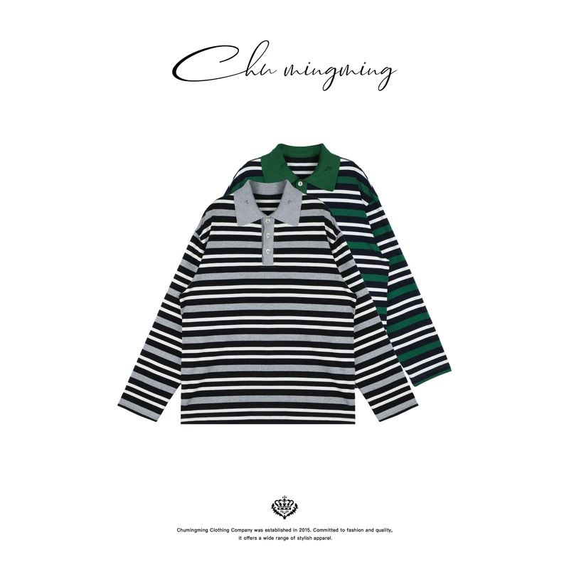 【CHU/2025SSNEW】《领律》条纹Polo上衣YZ2504