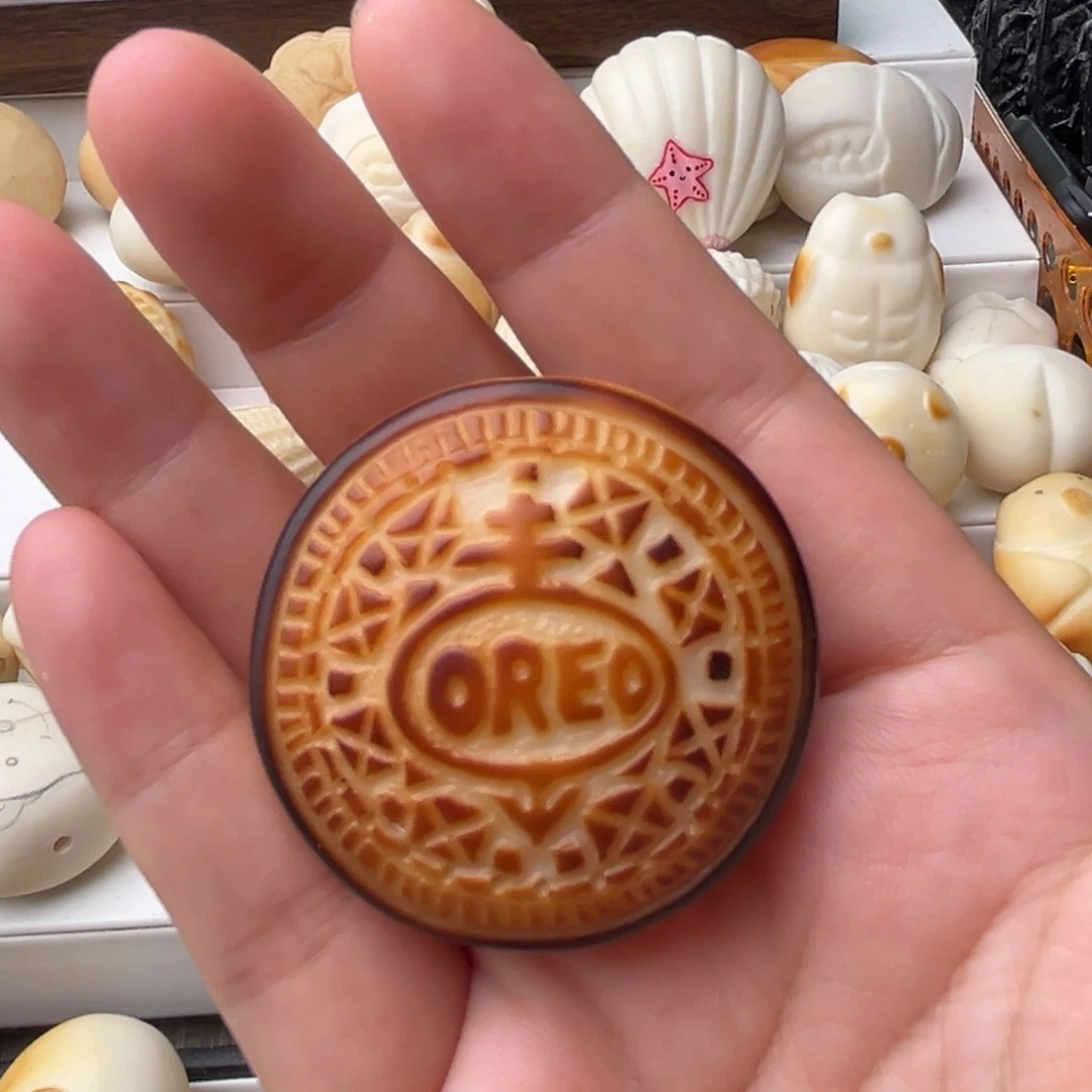小***3菩提根/象牙果把件定制微瑕奥利奥饼干画圆饼干不退换