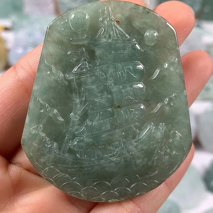 颈饰未镶嵌翡翠一帆风顺福利