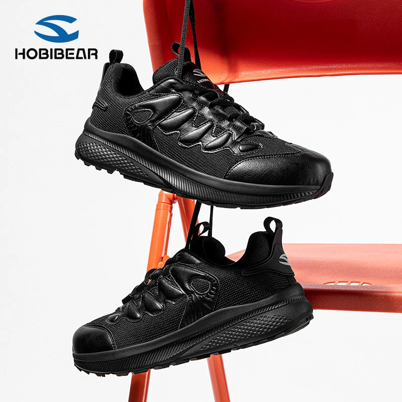 HOBIBEAR男鞋2025秋季新款男生跑鞋青少年大脚骨大头宽头鞋宽楦鞋