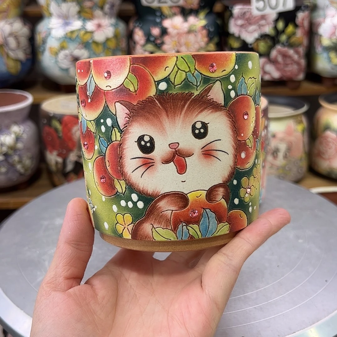 景德镇炫彩手绘口8.5高9