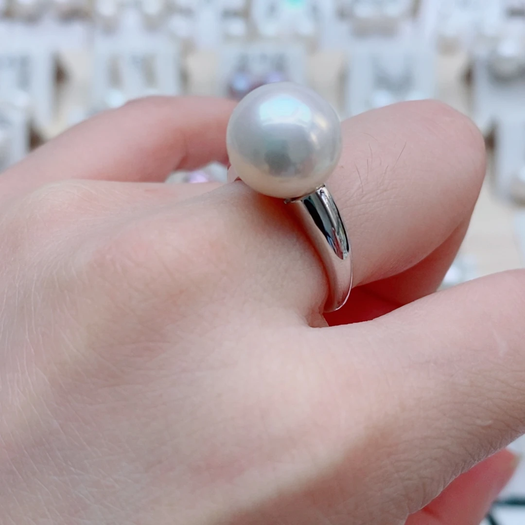 戒指银S925镶嵌淡水珍珠11.5mm