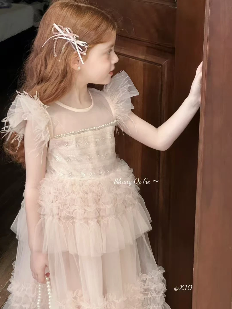 女童夏款连衣裙2025新款高端洋气女孩儿童夏季公主裙子