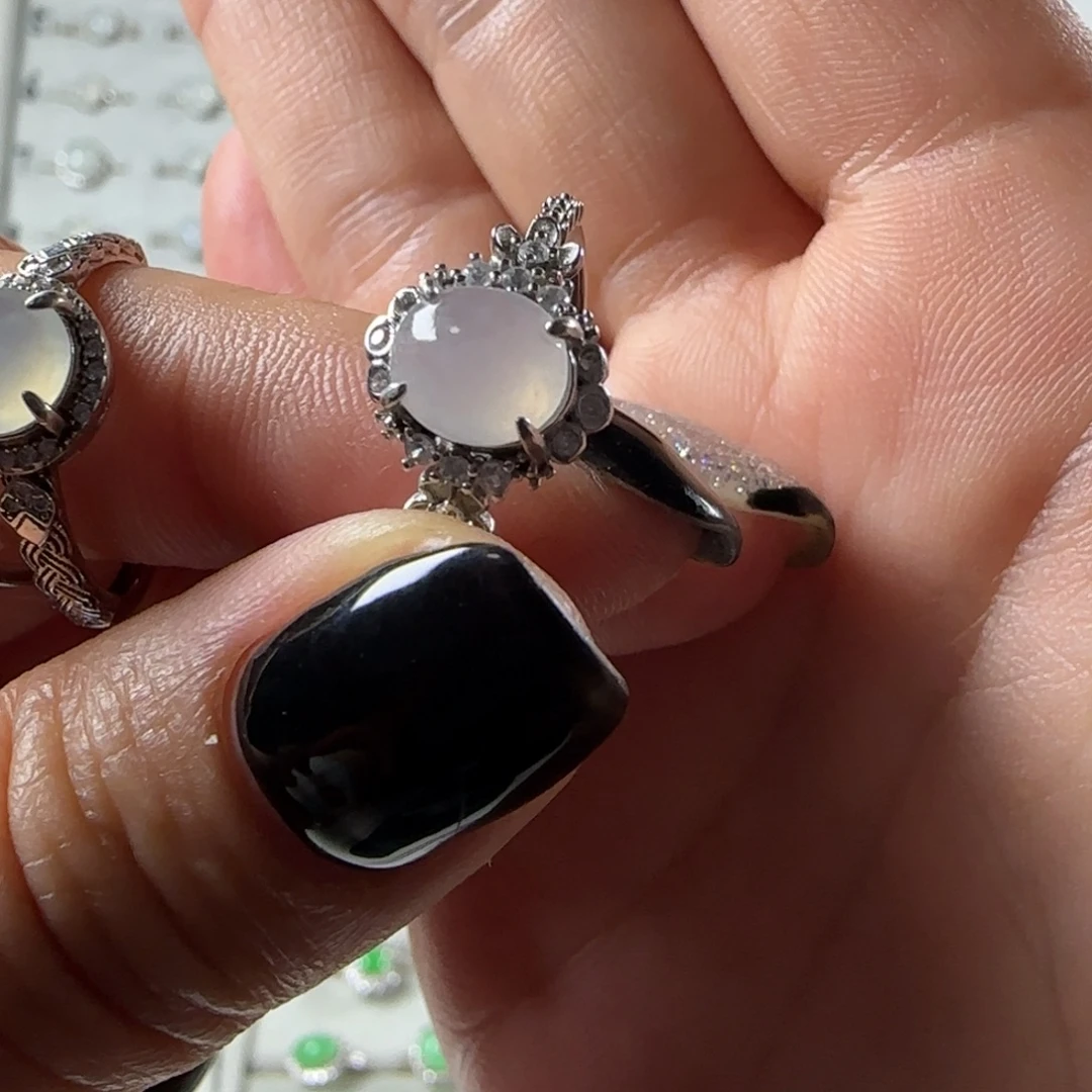 翡翠银S925镶嵌戒指