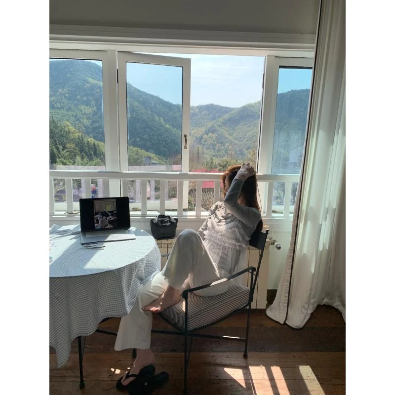 【花花】网纱吊带~欧若风天丝羊毛韩系网纱吊带真两件套百搭打底衫