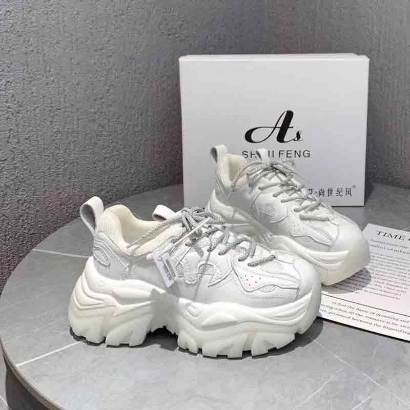 厚底老爹鞋女2024时尚百搭透气女鞋松糕内增高休闲鞋 QS109