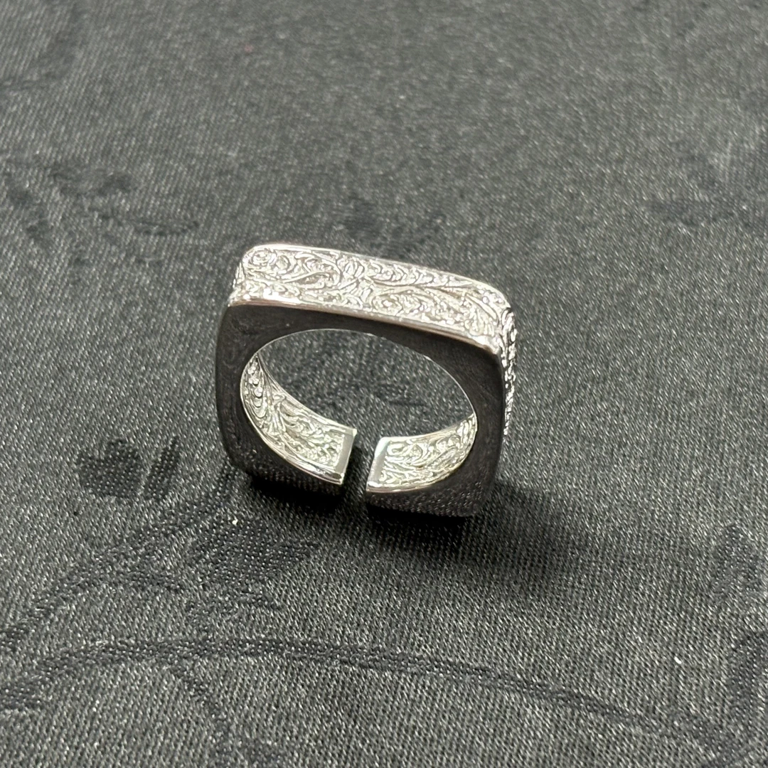 925银戒指 「戴琴珠宝」DQ4399-S925银方块戒指