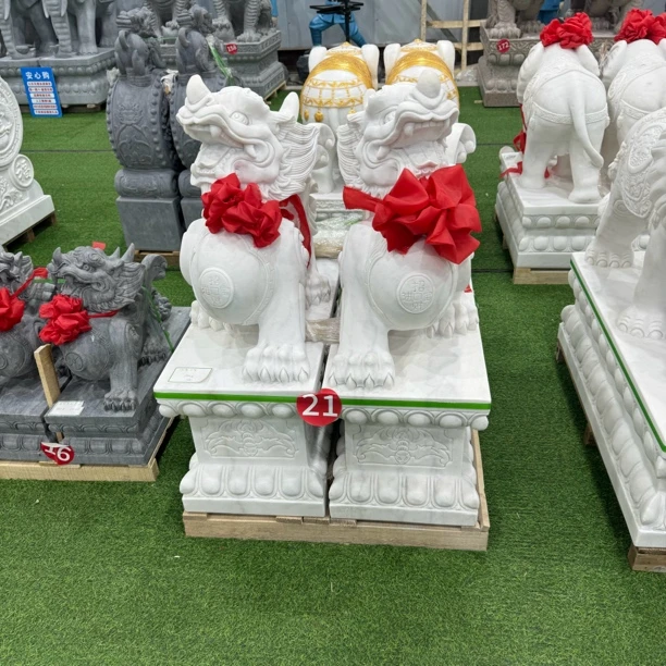 石雕貔貅一对汉白玉大理石青石石头家用酒店别墅公司门口摆件